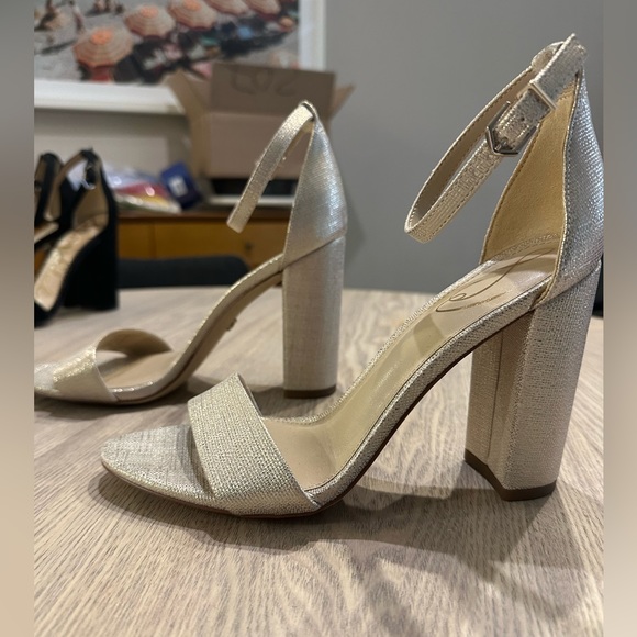 Gold metallic Sam Edelman Yaro Block Heels - Picture 6 of 6